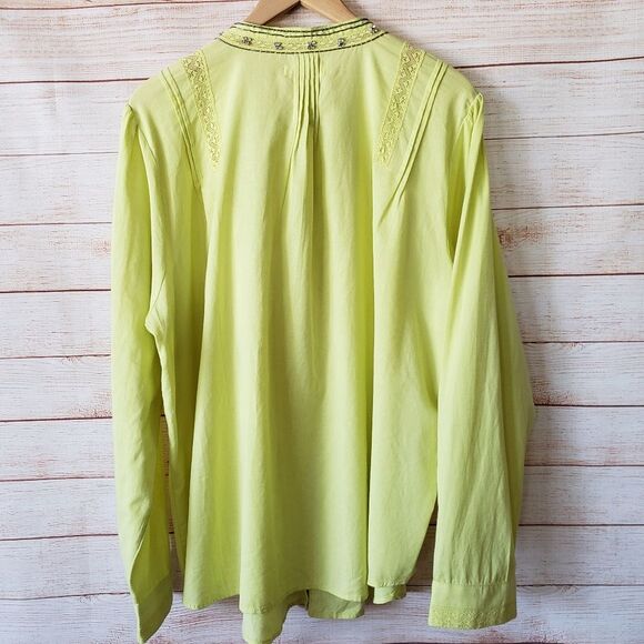 Pilcro Nayeli Beaded Embellished Western Style Cotton Shirt Blouse Size 3X - Picture 8 of 13